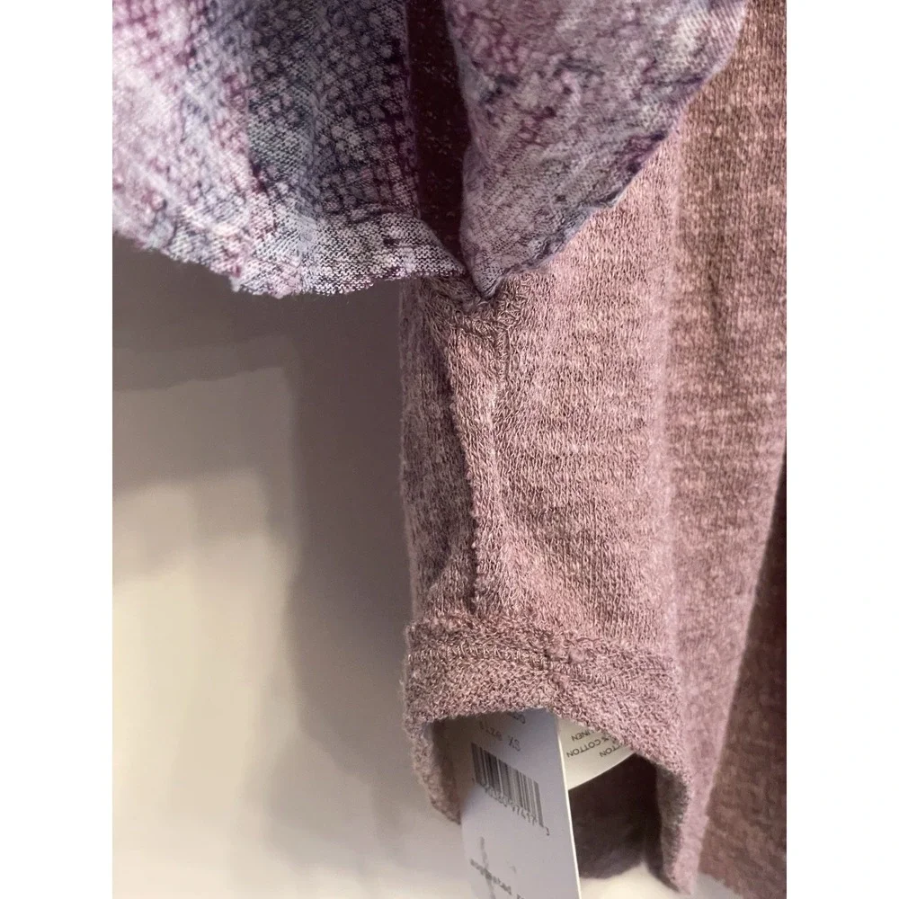 Free People We the Free Friday Fever Top Women XS Purple Blue Boho Patchwork New